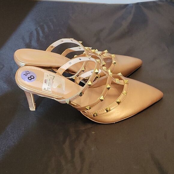 BRAND NEW ACATA DROOLOVER RIVET CASUAL BUCKLE STRAP FASHION POINTED TOE LOW HEEL - Picture 4 of 14